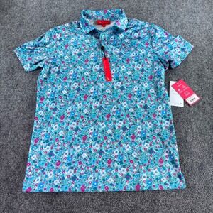 Redvanly Louis Polo Mens Size S Curacao Multi Floral Performance NWT Golf Shirt